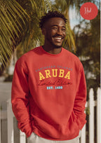 Aruba Caribbean University Sweatshirt Gildan 18000 Unisex Heavy Blend Crewneck Sweatshirt La Vie Bien Aruba Caribbean University Sweatshirt