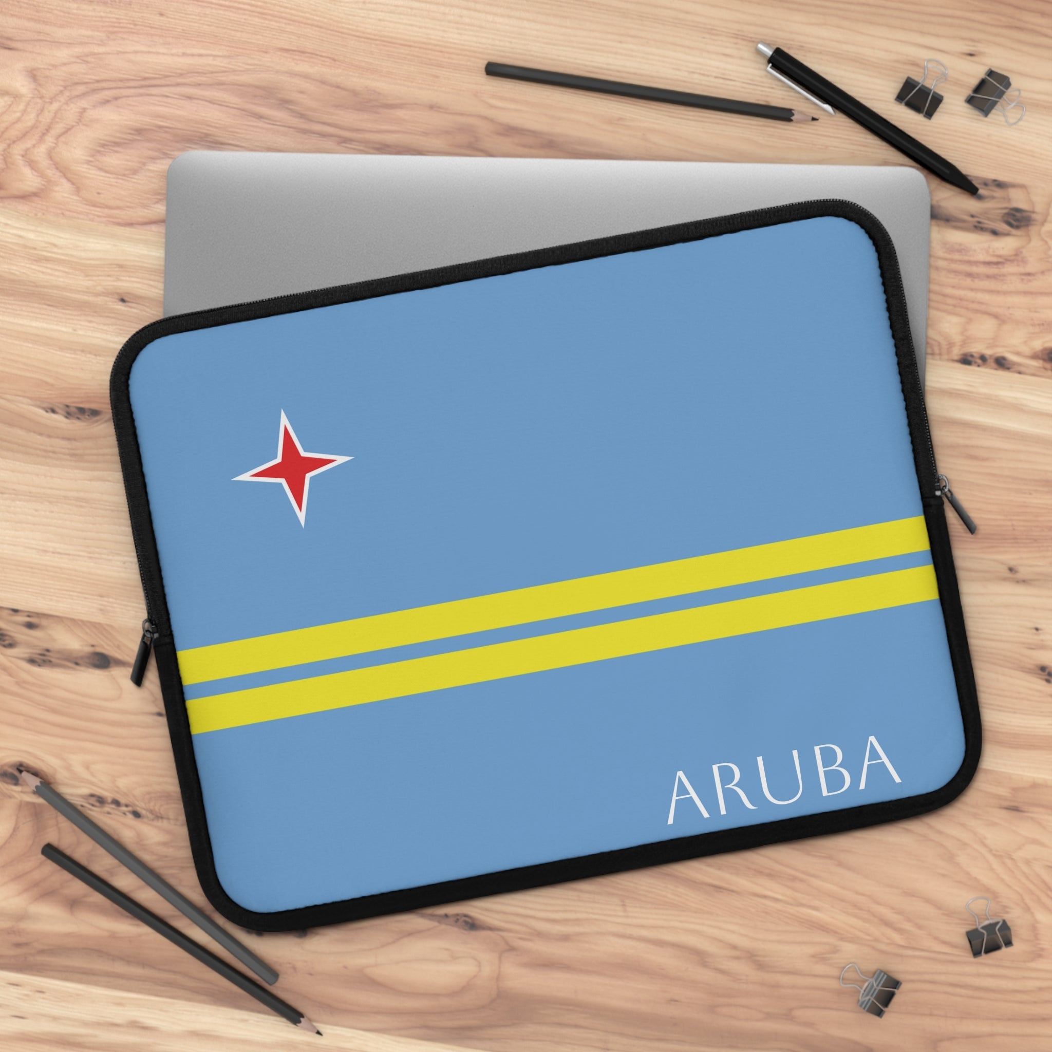 Aruba Flag Laptop Sleeve Case Laptop Sleeve La Vie Bien Aruba Flag Laptop Sleeve Case