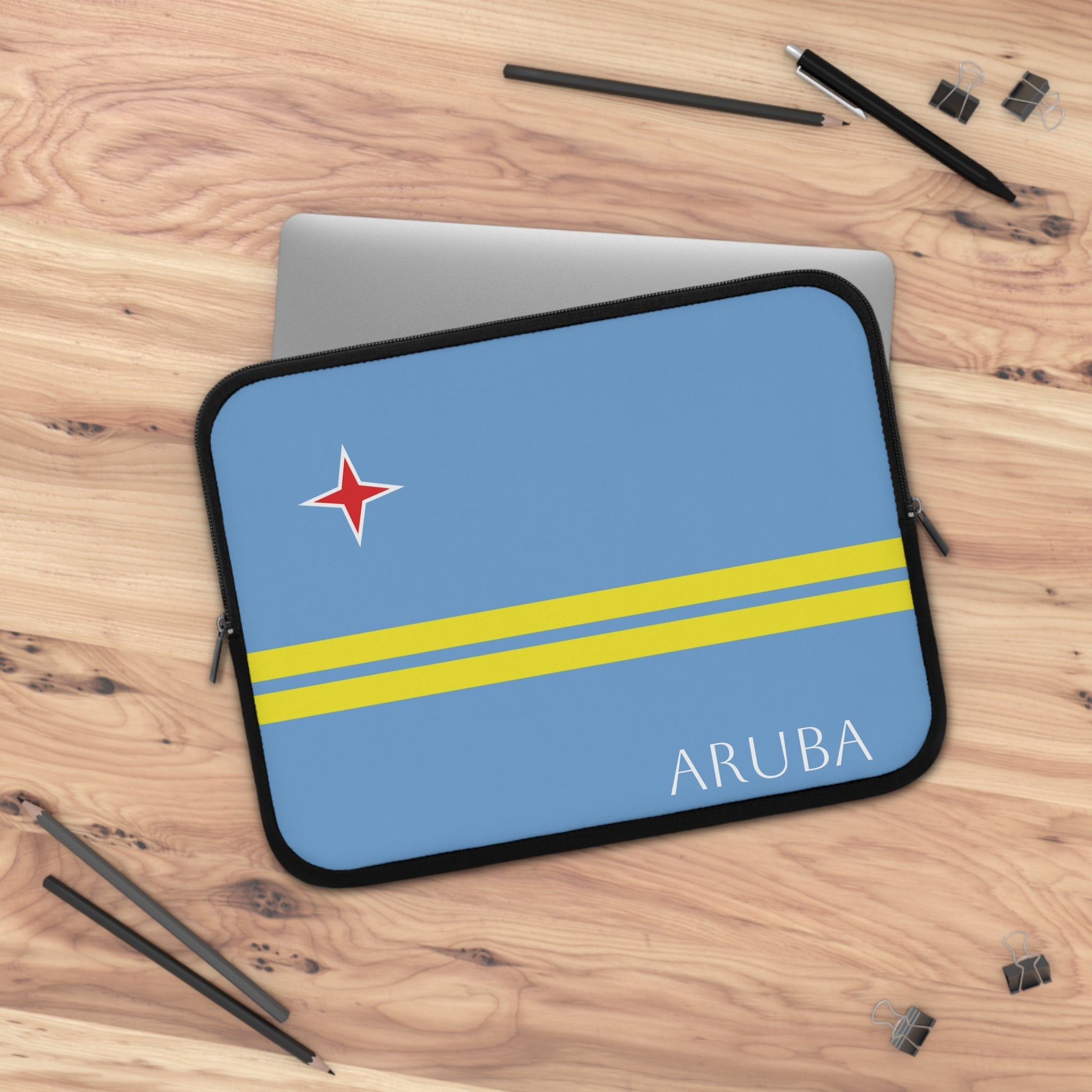 Aruba Flag Laptop Sleeve Case Laptop Sleeve La Vie Bien Aruba Flag Laptop Sleeve Case