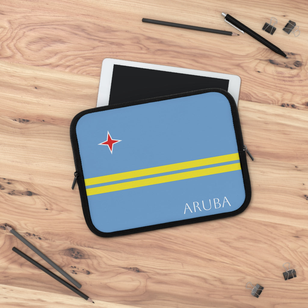 Aruba Flag Laptop Sleeve Case Laptop Sleeve La Vie Bien Aruba Flag Laptop Sleeve Case
