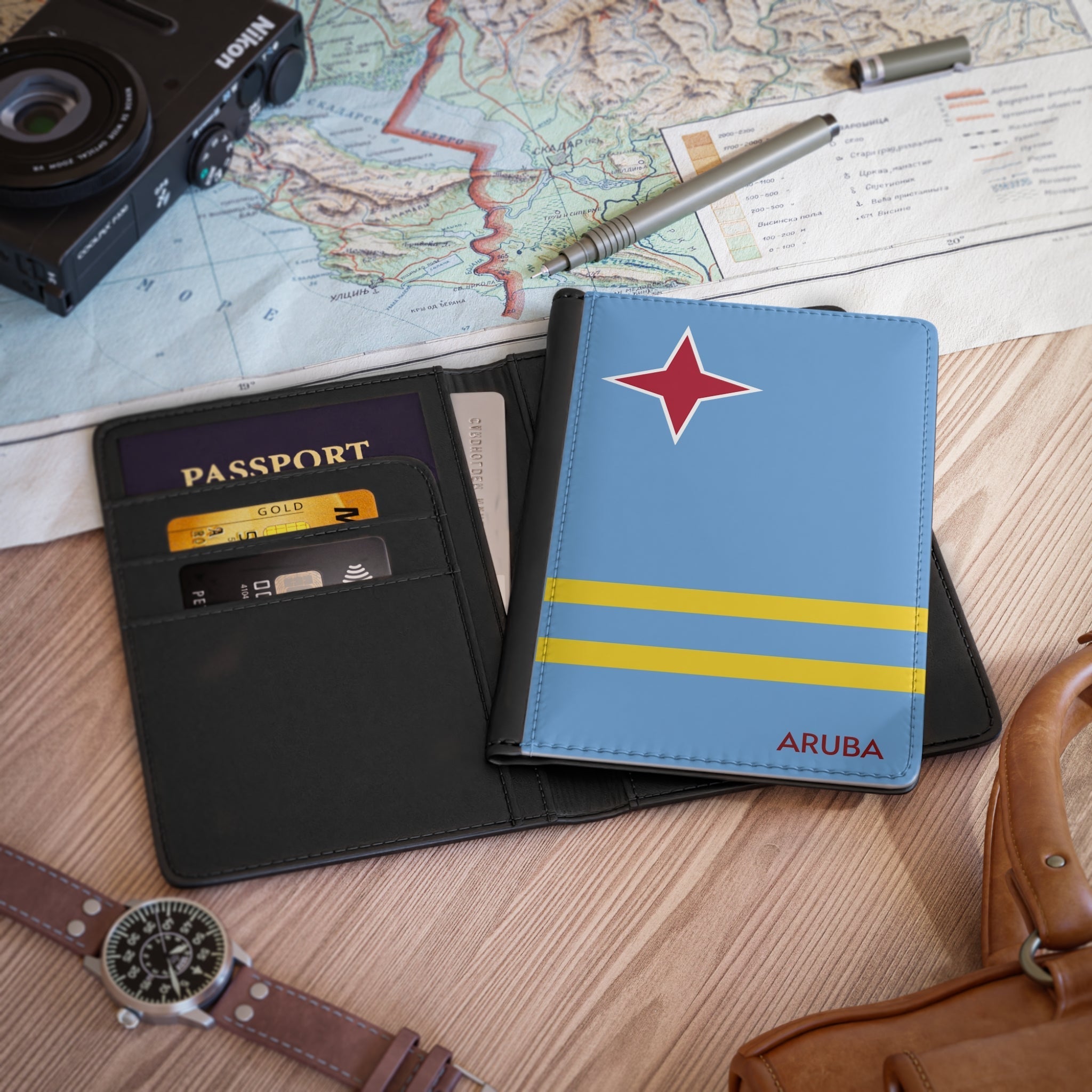 Aruba Flag Passport Cover Passport Cover La Vie Bien Aruba Flag Passport Cover
