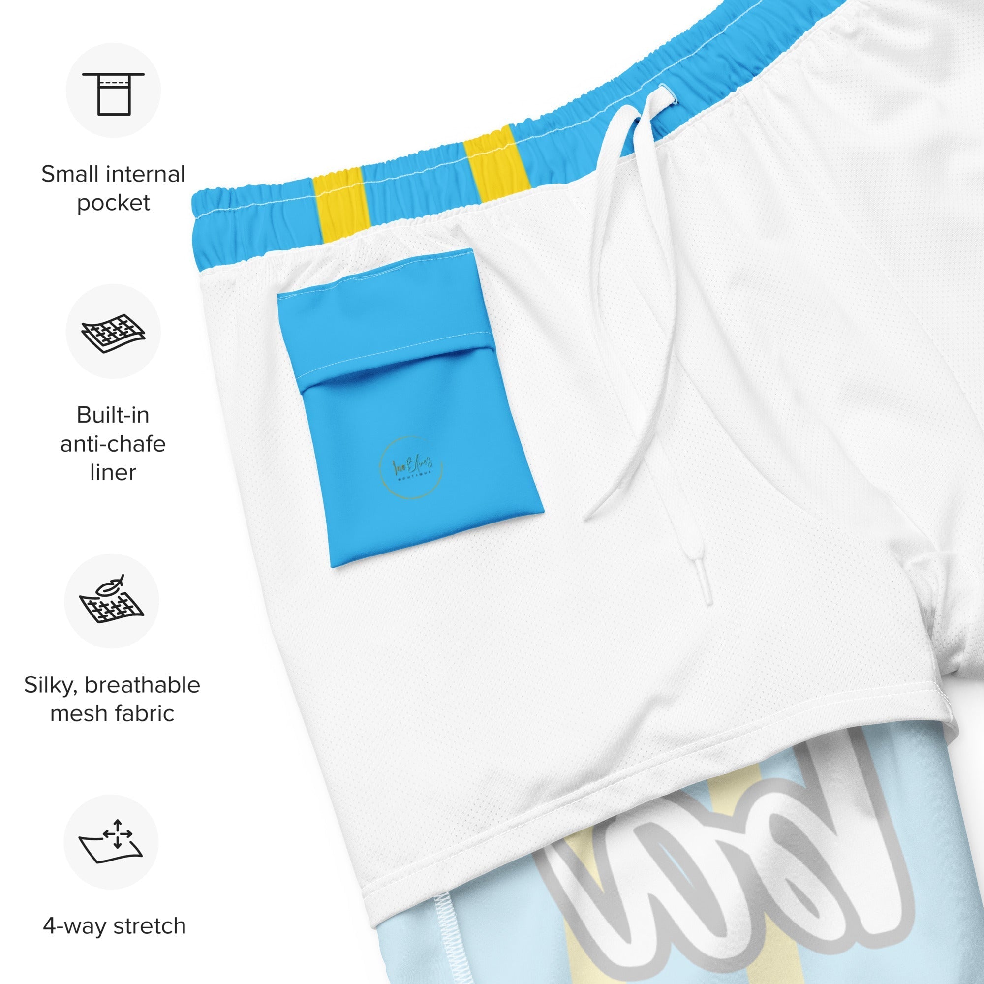Aruba Flag Recycled Swim Trunks All - Over Print Recycled Swim Trunks La Vie Bien Aruba Flag Recycled Swim Trunks