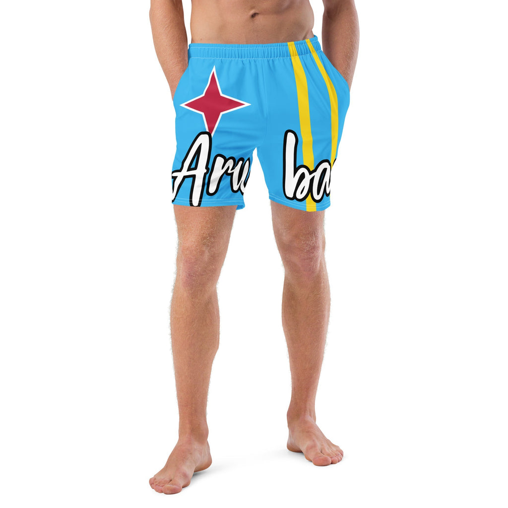 Aruba Flag Recycled Swim Trunks All - Over Print Recycled Swim Trunks La Vie Bien Aruba Flag Recycled Swim Trunks