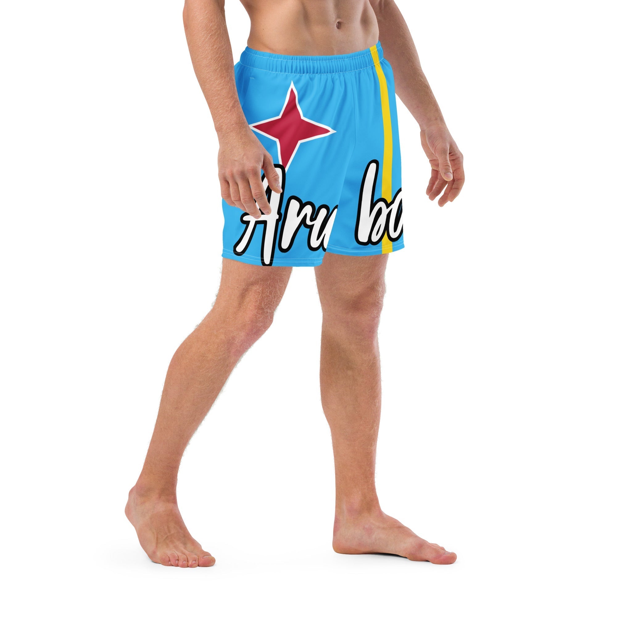 Aruba Flag Recycled Swim Trunks All - Over Print Recycled Swim Trunks La Vie Bien Aruba Flag Recycled Swim Trunks