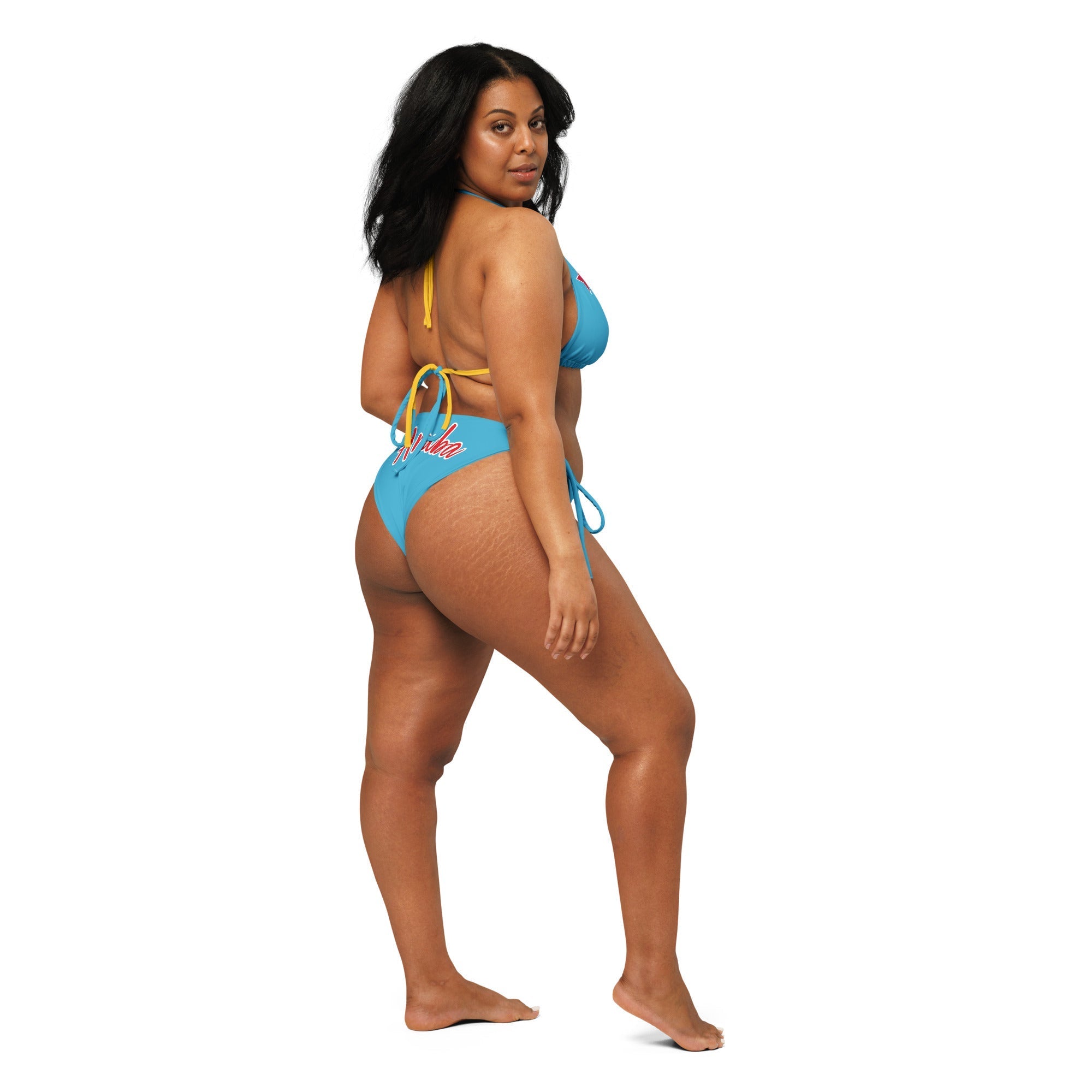 Aruba Flag String Bikini All - Over Print Recycled String Bikini La Vie Bien Aruba Flag String Bikini