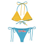 Aruba Flag String Bikini All - Over Print Recycled String Bikini La Vie Bien Aruba Flag String Bikini