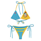 Aruba Flag String Bikini All - Over Print Recycled String Bikini La Vie Bien Aruba Flag String Bikini