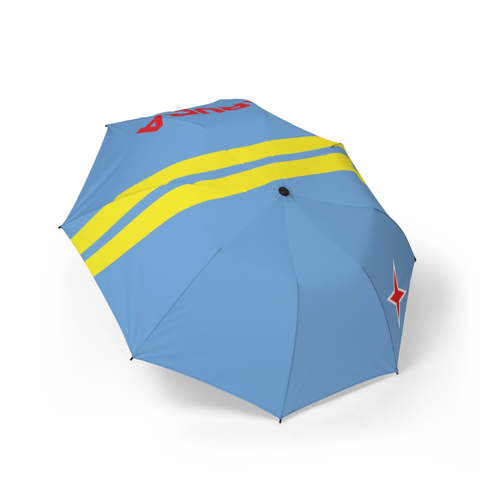 Aruba Flag Umbrella Semi - Automatic Foldable Umbrella La Vie Bien Aruba Flag Umbrella