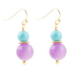 Aruba Purple Jade Golden Drop Earrings Earrings La Vie Bien Aruba Purple Jade Golden Drop Earrings