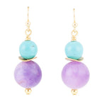 Aruba Purple Jade Golden Drop Earrings Earrings La Vie Bien Aruba Purple Jade Golden Drop Earrings