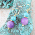 Aruba Purple Jade Golden Drop Earrings Earrings La Vie Bien Aruba Purple Jade Golden Drop Earrings
