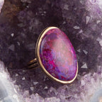 Aruba Purple Turquoise Golden Statement Ring by Barse Jewelry