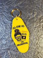 As Far As I Know, I'm Delightful Motel Keychain by Hoosier Handkerchief Company