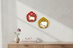 Set of 2 - Round Shape MDF Wall Hanging Decor