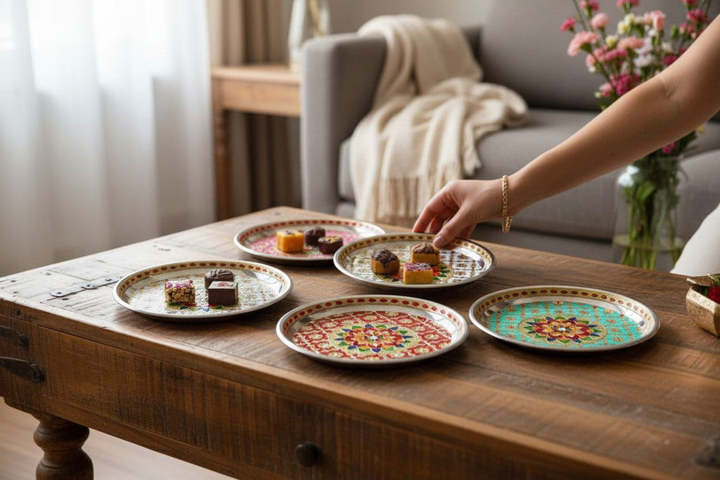 Minakari Thali / Minakari Stainless Steel Box - Housewarming Gift/Hostess Gift