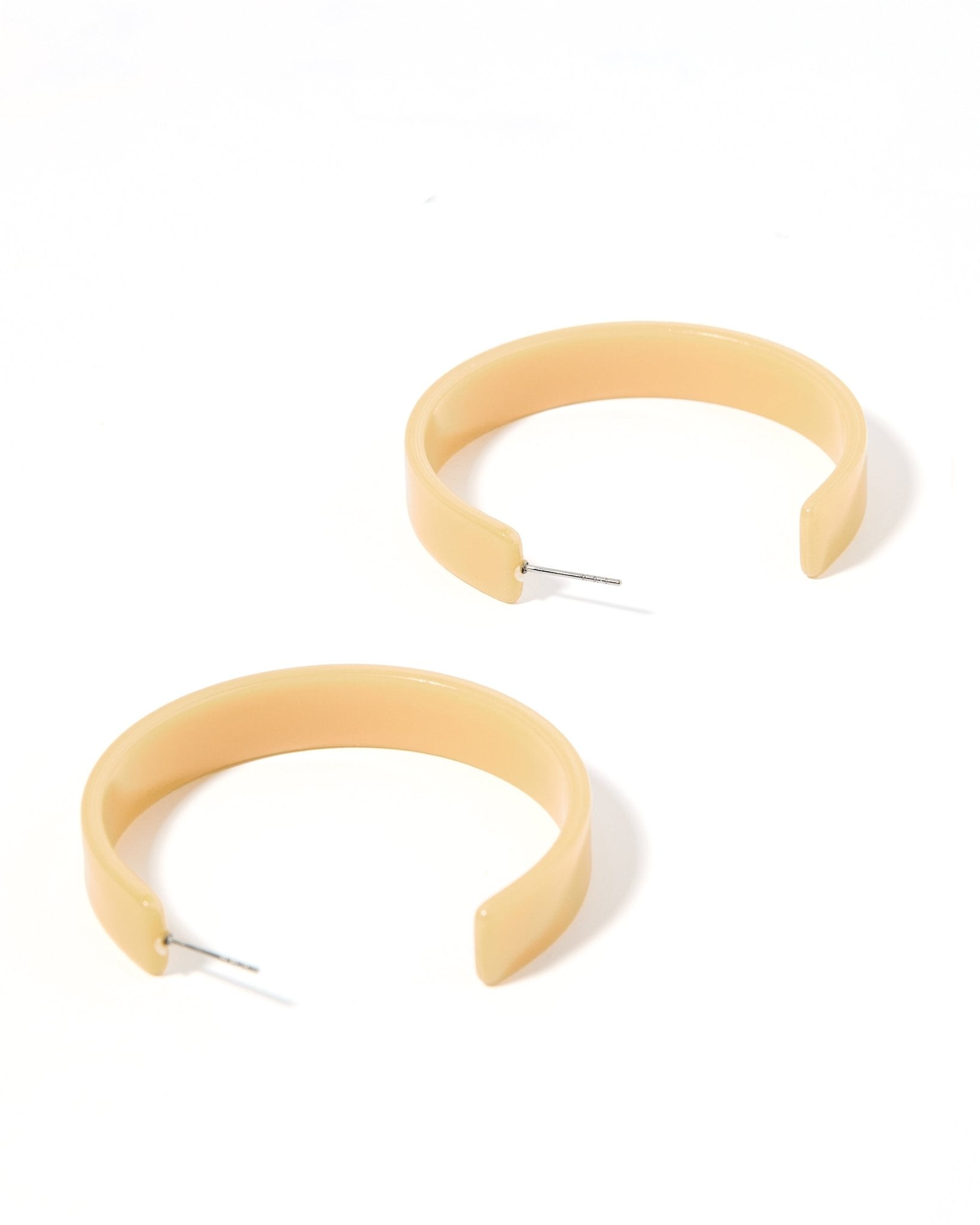 Ashley Medium Hoop Earrings - Latte