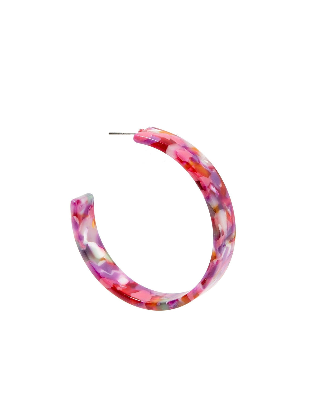 Ashley Medium Hoop Earrings - Pink Multi