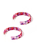 Ashley Medium Hoop Earrings - Pink Multi