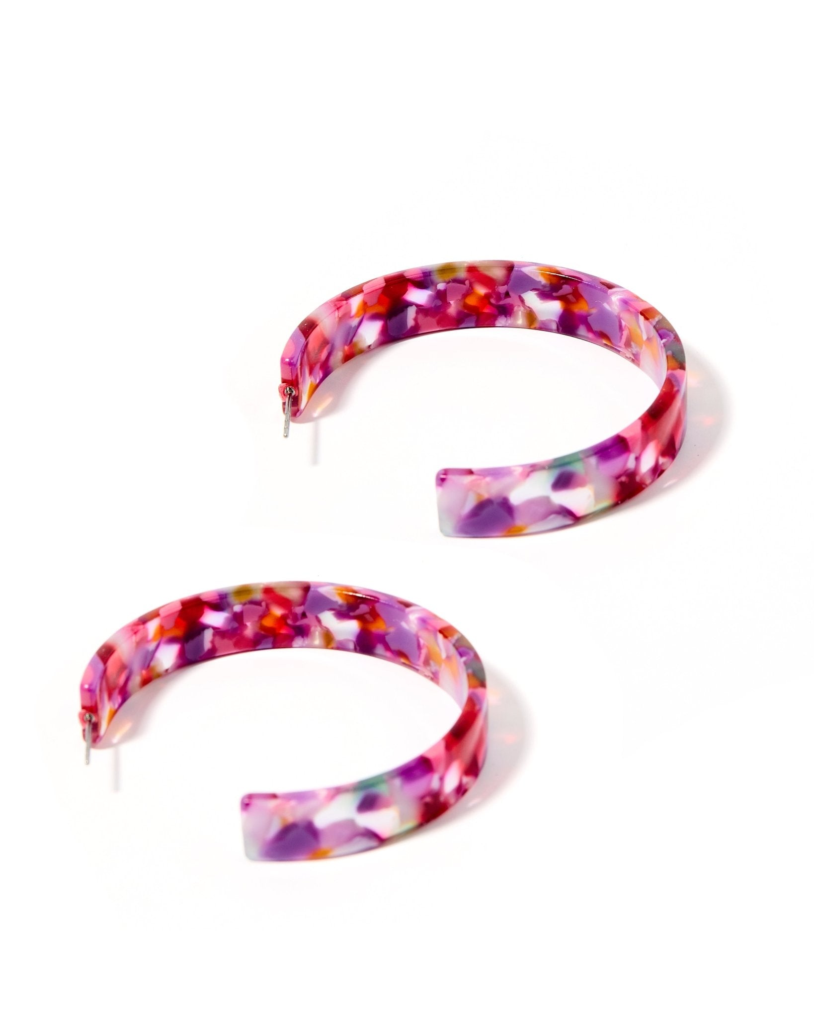 Ashley Medium Hoop Earrings - Pink Multi