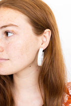 Ashley Medium Hoop Earrings - White Shell