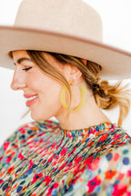 Ashley Mega Hoop Earrings - Citrine