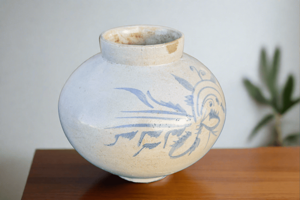 Asian Blue and White Glazed Pot Accents La Vie Bien Asian Blue and White Glazed Pot