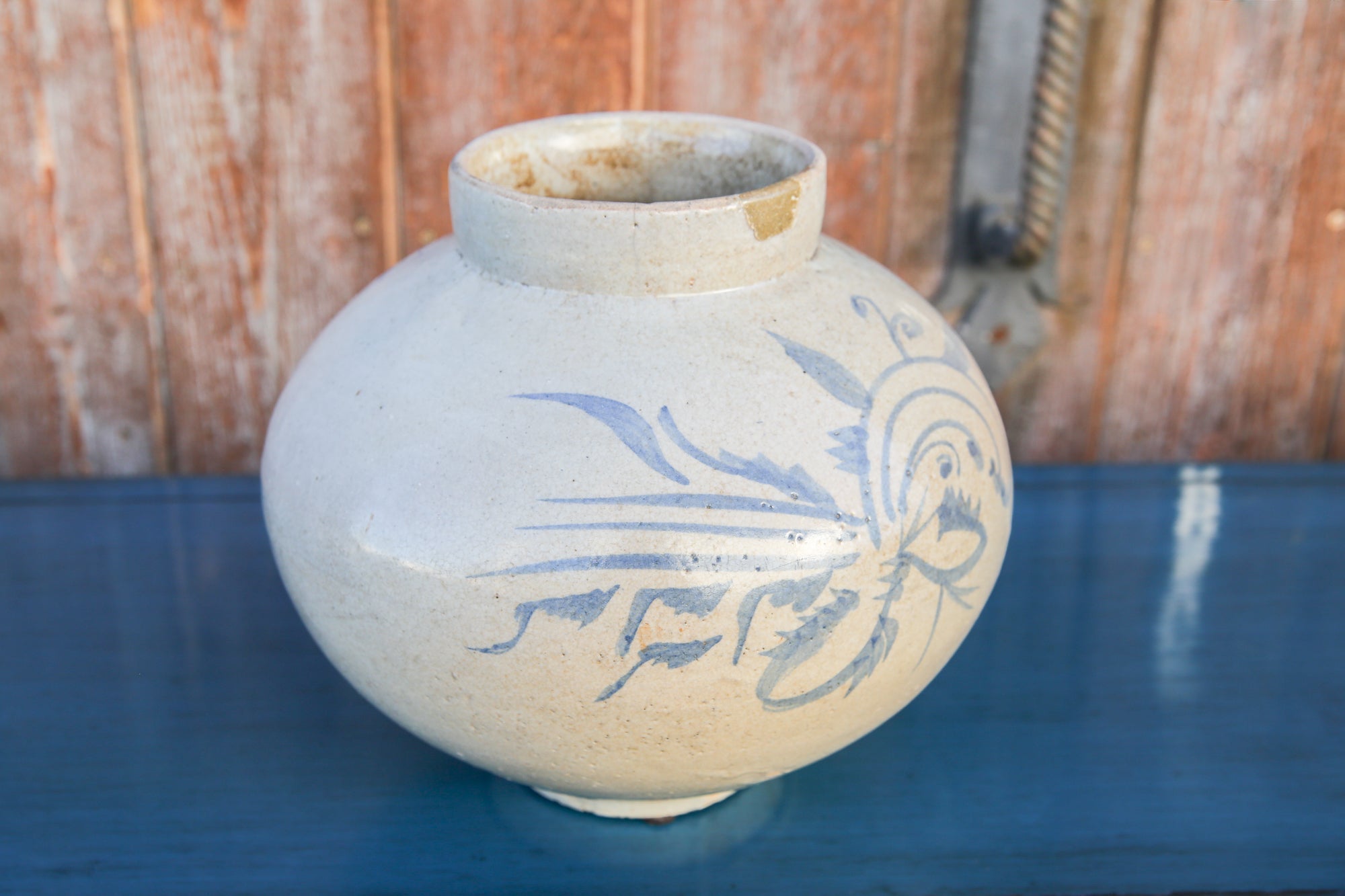 Asian Blue and White Glazed Pot Accents La Vie Bien Asian Blue and White Glazed Pot