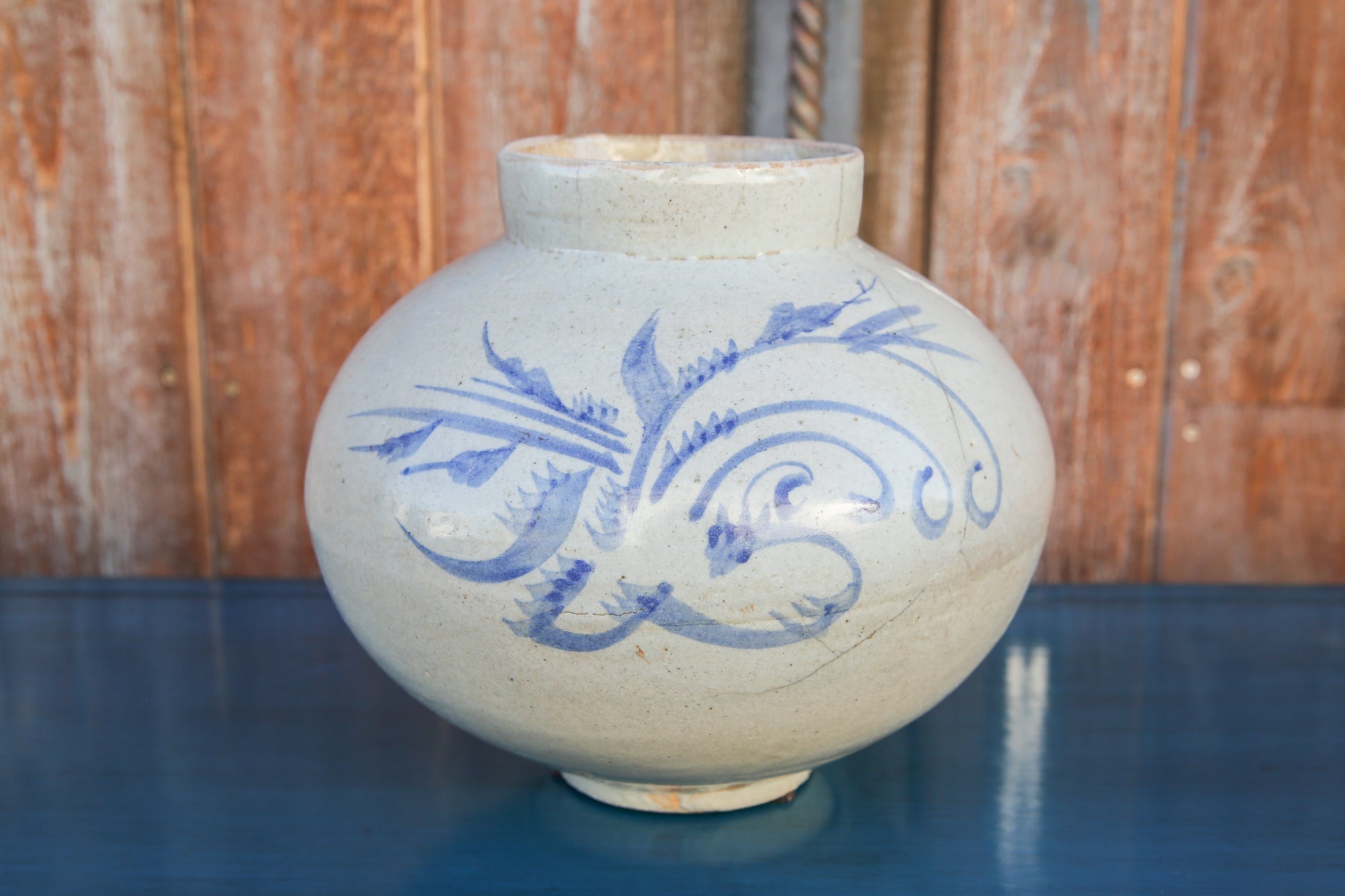 Asian Blue and White Glazed Pot Accents La Vie Bien Asian Blue and White Glazed Pot