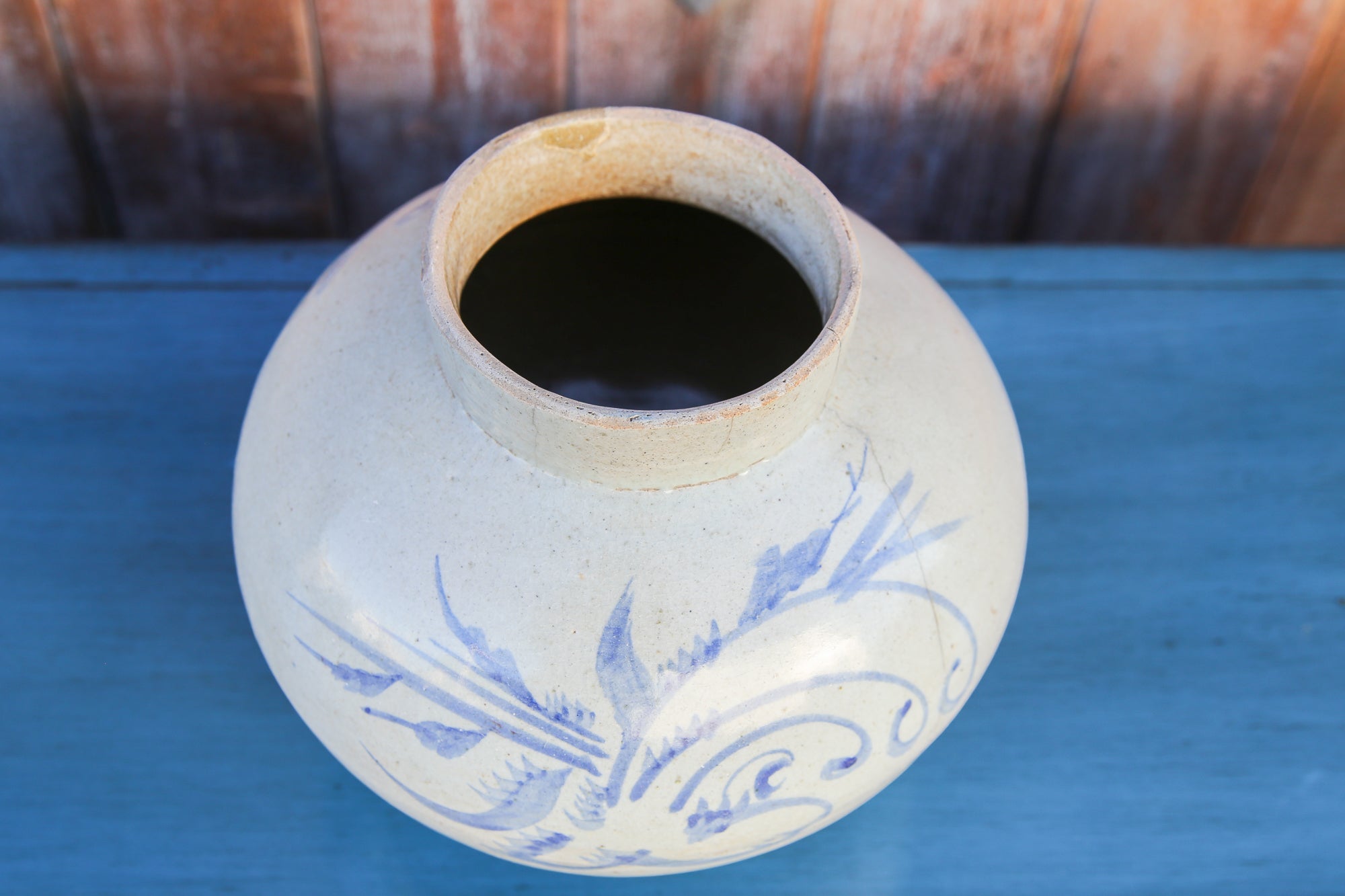 Asian Blue and White Glazed Pot Accents La Vie Bien Asian Blue and White Glazed Pot
