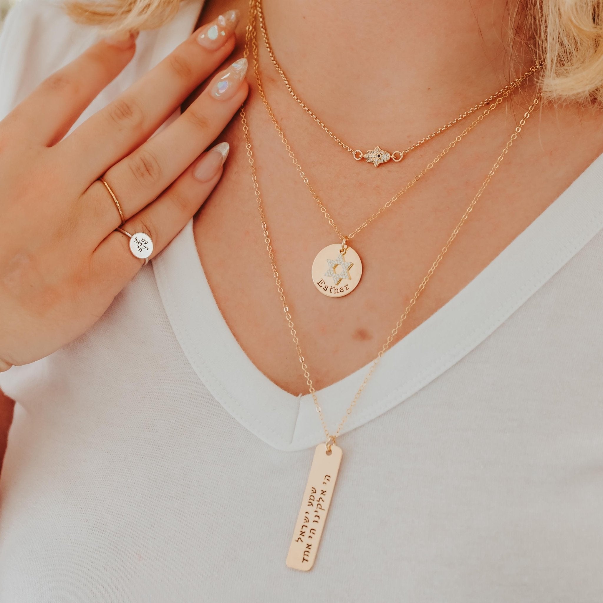 ASL ‘I Love You’ Hand - Stamped Necklace – A Subtle Jewish Statement