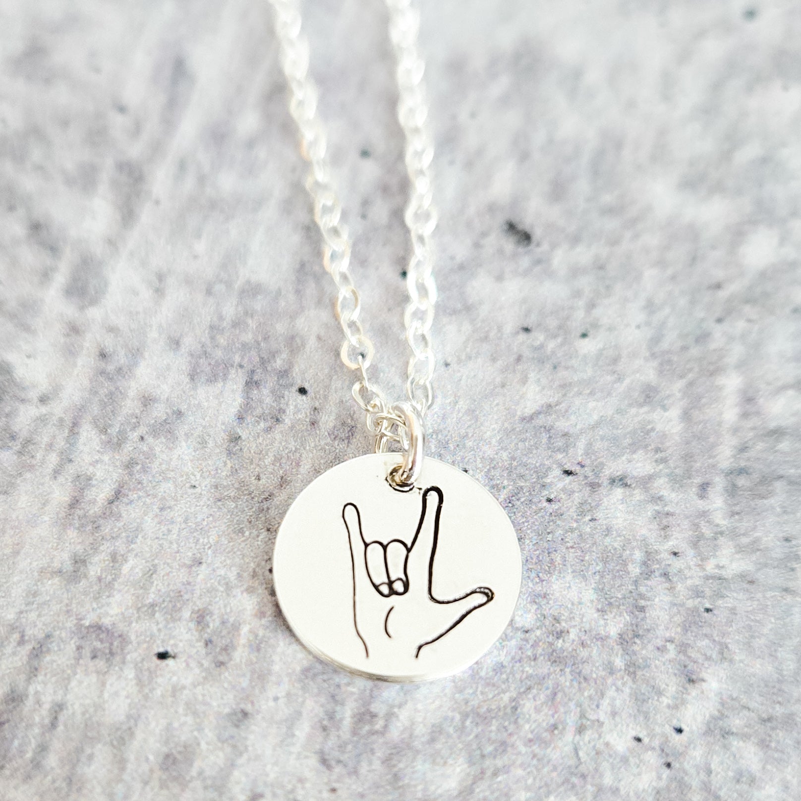 ASL ‘I Love You’ Hand - Stamped Necklace – A Subtle Jewish Statement