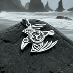 Astrid Celtic Raven Necklace in Sterling Silver Pendant La Vie Bien Astrid Celtic Raven Necklace in Sterling Silver
