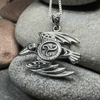 Astrid Celtic Raven Necklace in Sterling Silver Pendant La Vie Bien Astrid Celtic Raven Necklace in Sterling Silver