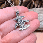 Astrid Celtic Raven Necklace in Sterling Silver Pendant La Vie Bien Astrid Celtic Raven Necklace in Sterling Silver
