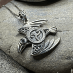 Astrid Celtic Raven Necklace in Sterling Silver Pendant La Vie Bien Astrid Celtic Raven Necklace in Sterling Silver