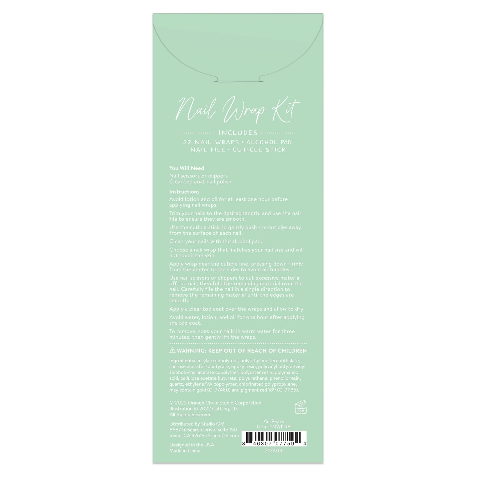 Au Pears Nail Wrap Kit | Nail Care Arts Tools Accessories | On - the - go Travel Kit