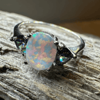 Aubrette Opal Celtic Ring in Sterling Silver Ring La Vie Bien Aubrette Opal Celtic Ring in Sterling Silver