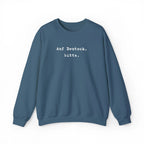 Auf Deutsch bitte Crewneck Sweatshirt | German Text, Minimalist Typography by Printify