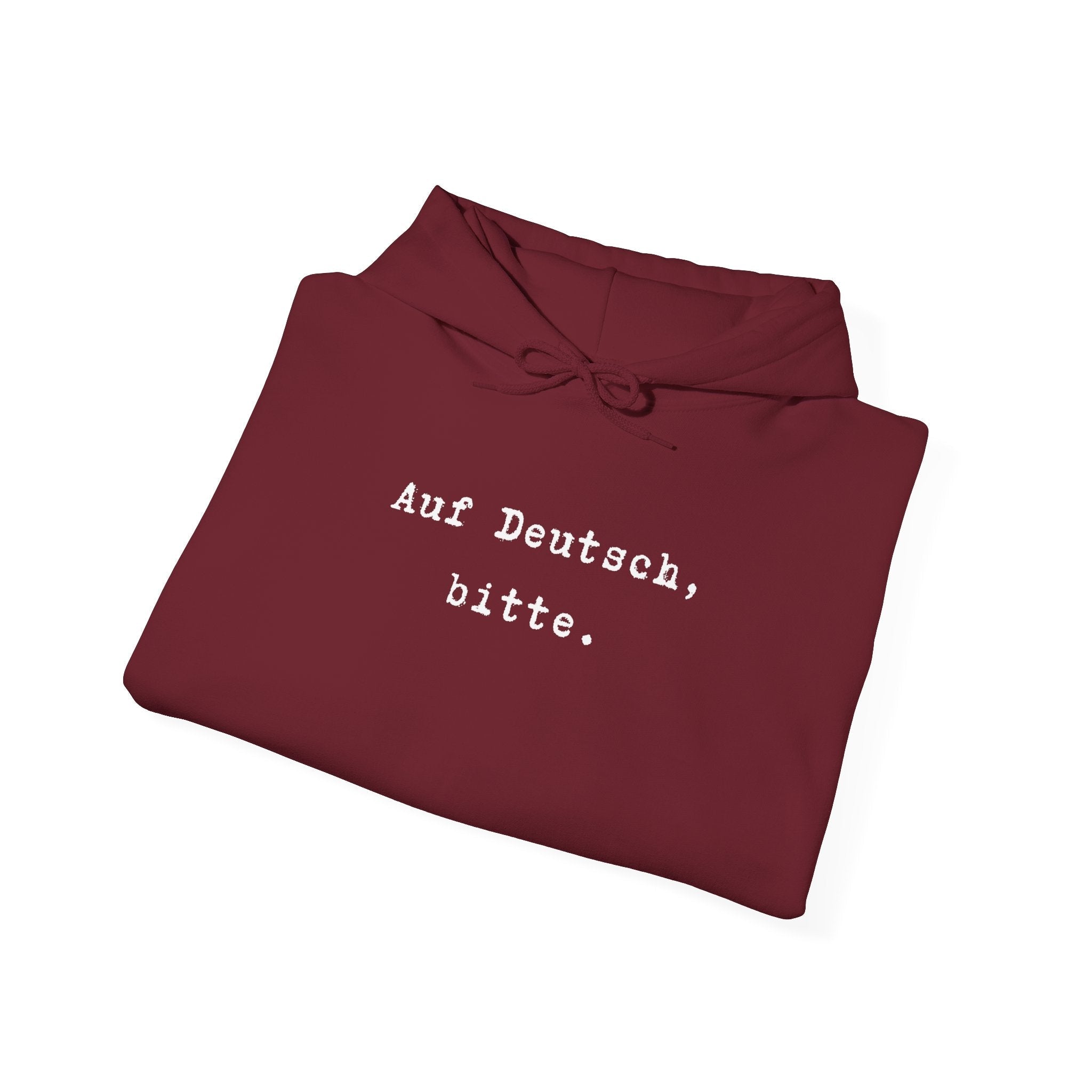 Auf Deutsch bitte Hoodie, Minimal Text Design, German Phrase Pullover Hoodie La Vie Bien Auf Deutsch bitte Hoodie, Minimal Text Design, German Phrase Pullover