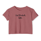 Auf Deutsch, bitte script crop top, German phrase tee, minimalist typography T-Shirt La Vie Bien Auf Deutsch, bitte script crop top, German phrase tee, minimalist typography
