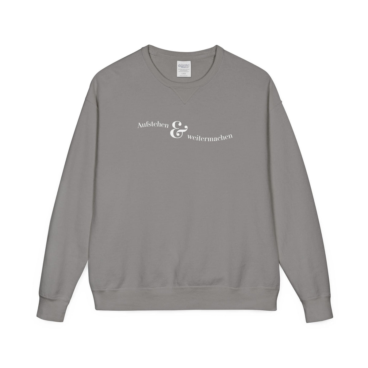 aufstehen und weitermachen Mental Health Sweatshirt crewneck, minimalist text logo sweater Sweatshirt La Vie Bien aufstehen und weitermachen Mental Health Sweatshirt crewneck, minimalist text logo sweater