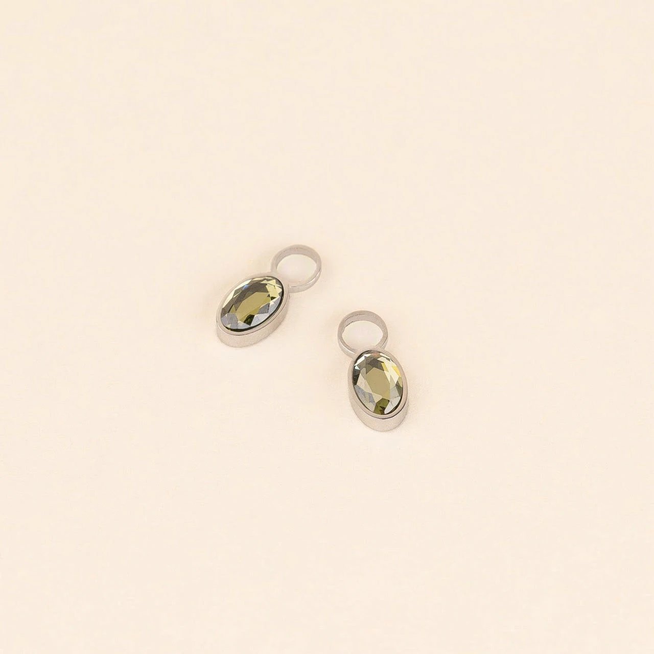 August Birthstone Huggie Hoop Charms by Oh Clementine