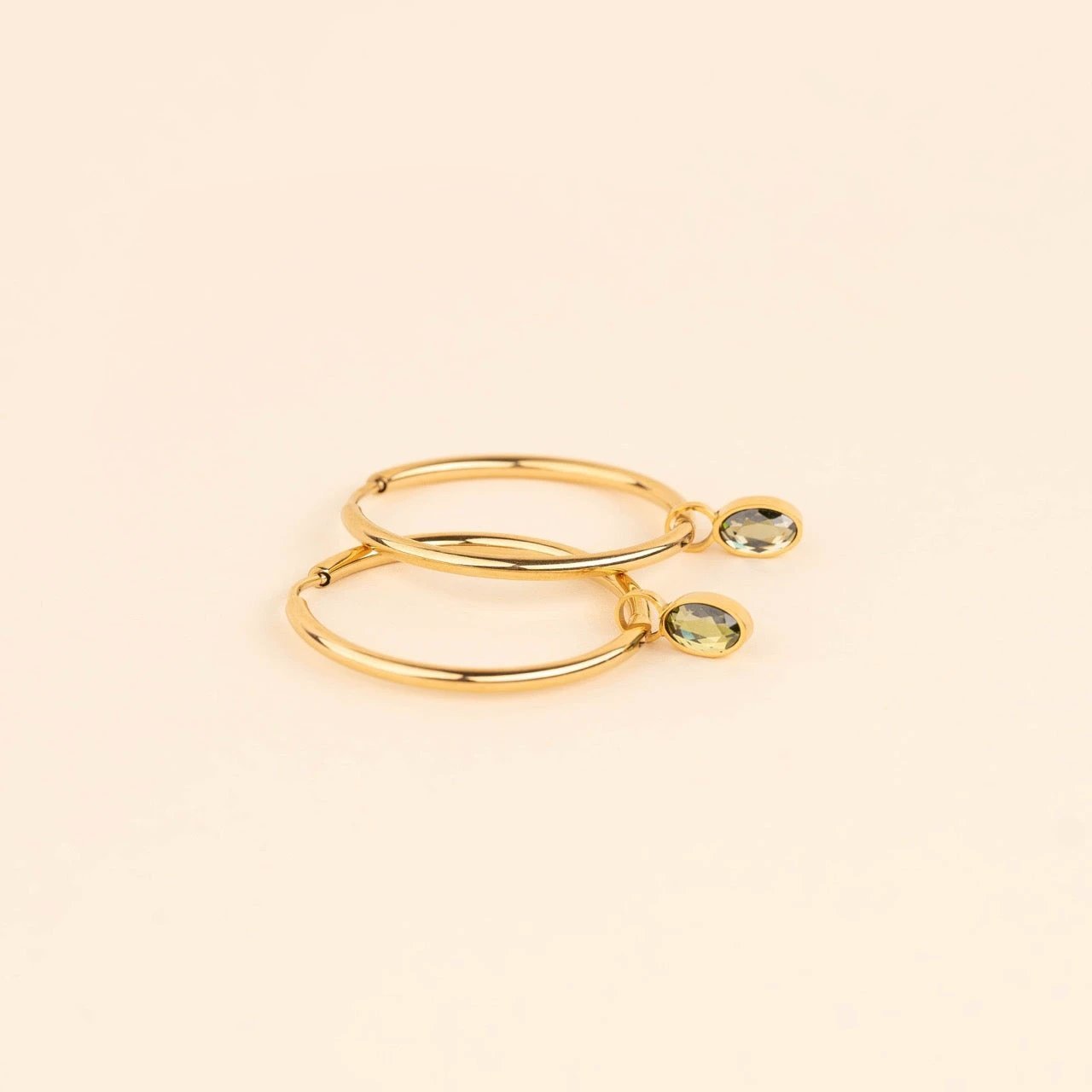 August Birthstone Huggie Hoop Charms by Oh Clementine