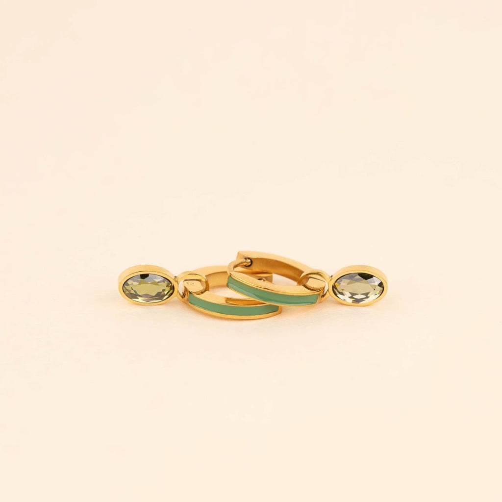 August Birthstone Huggie Hoop Charms by Oh Clementine