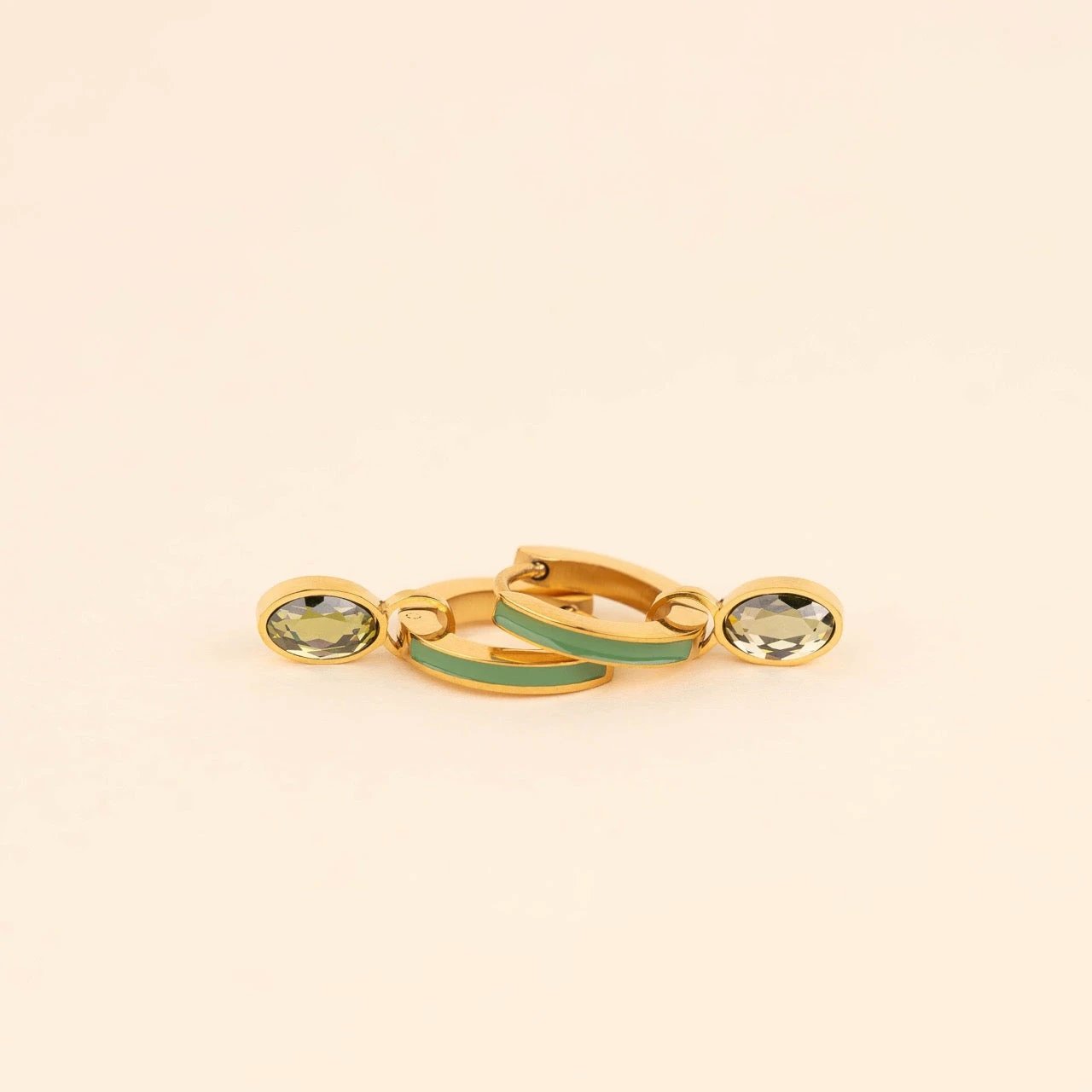 August Birthstone Huggie Hoop Charms by Oh Clementine