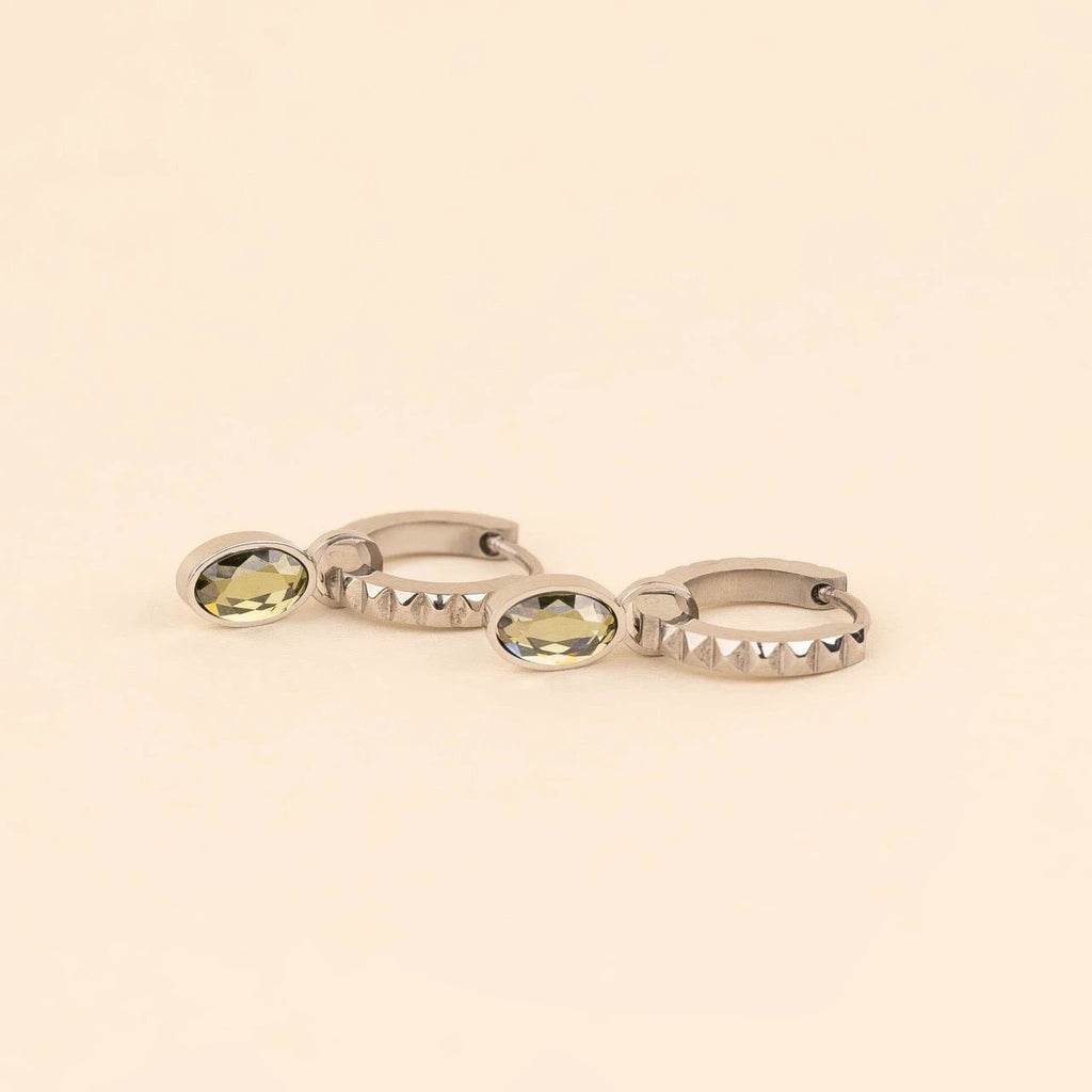 August Birthstone Huggie Hoop Charms by Oh Clementine