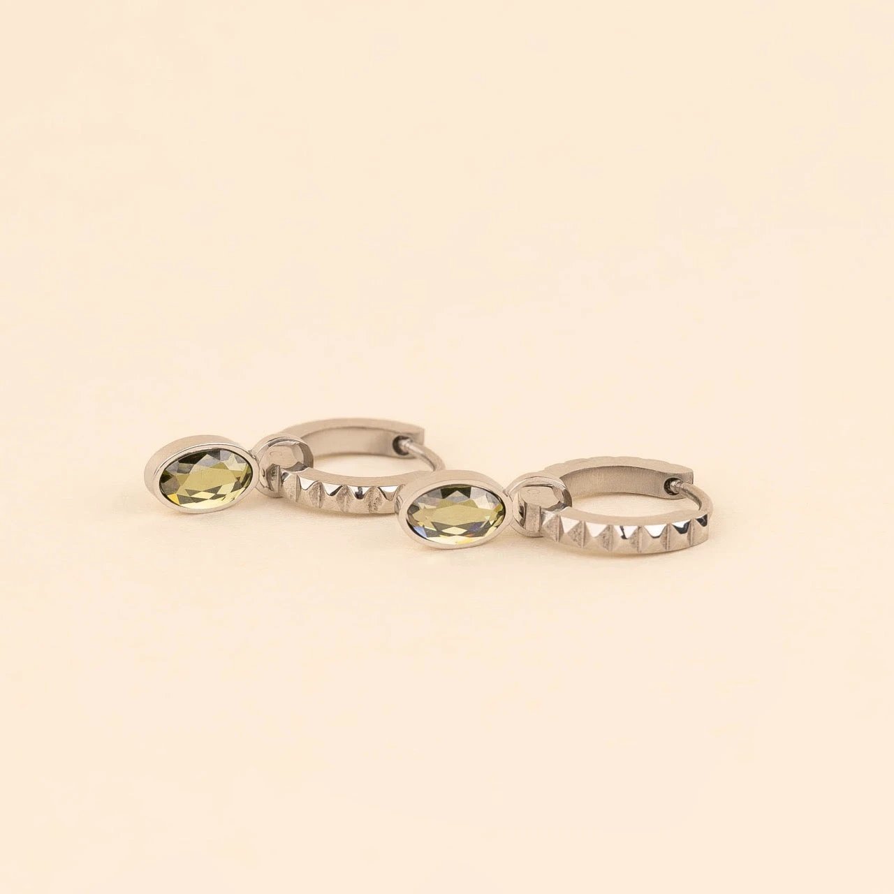 August Birthstone Huggie Hoop Charms by Oh Clementine