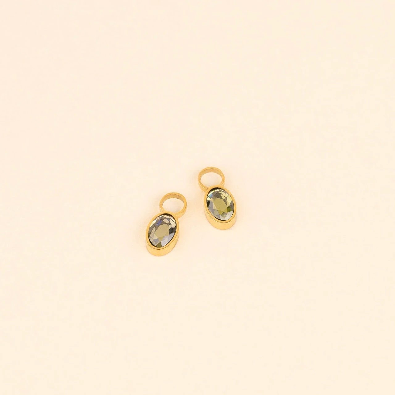 August Birthstone Huggie Hoop Charms by Oh Clementine