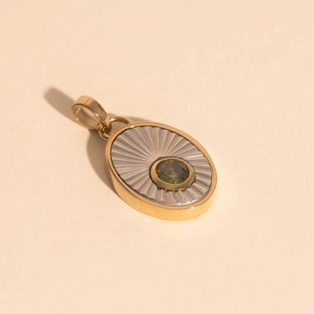 August Birthstone Necklace Charm by Oh Clementine