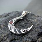 Aulay Celtic Raven Moon Necklace in Sterling Silver Pendant La Vie Bien Aulay Celtic Raven Moon Necklace in Sterling Silver
